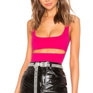 h:ours Brie Hot Pink Bodysuit